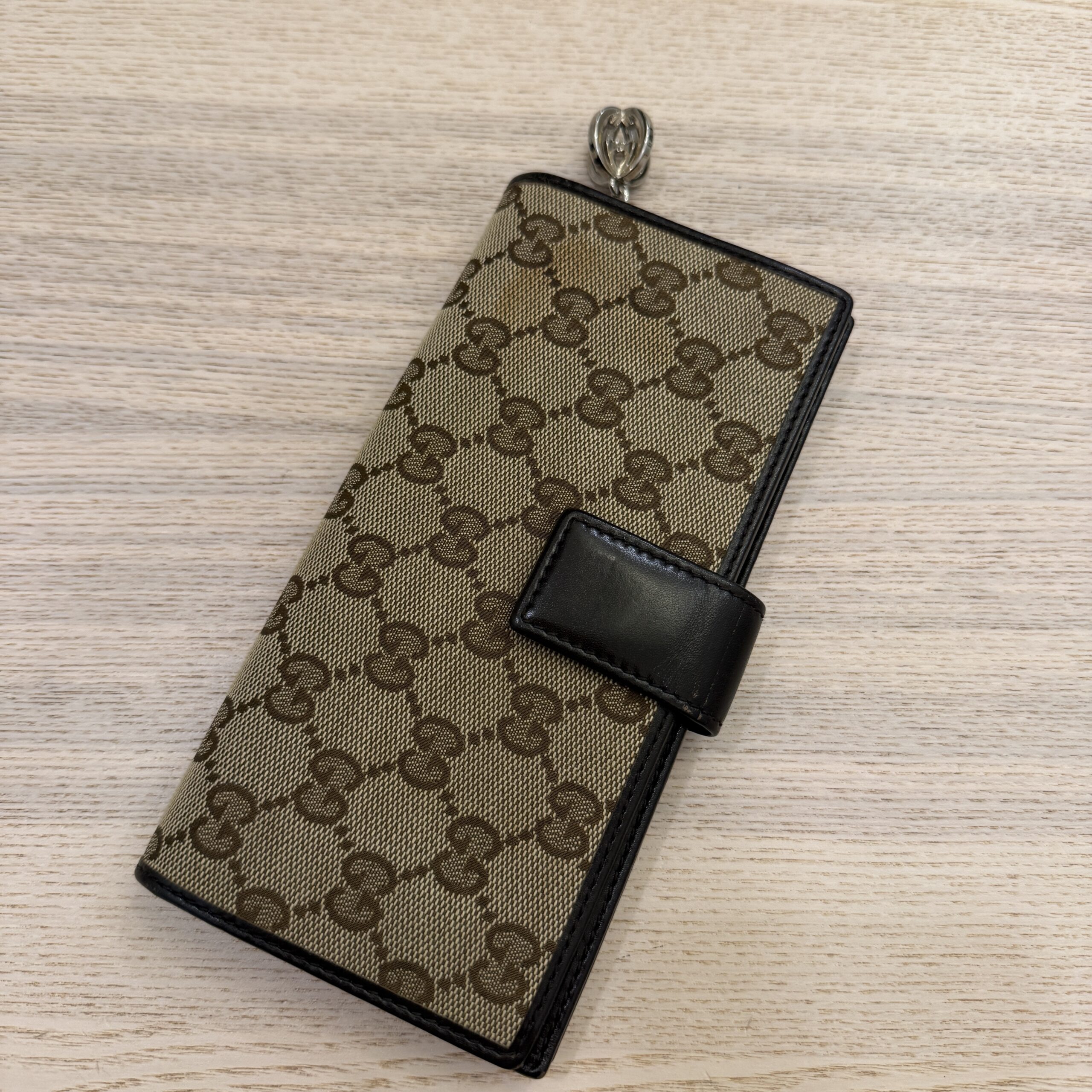 Gucci Monogram New Britt Continental Wallet Dark Brown