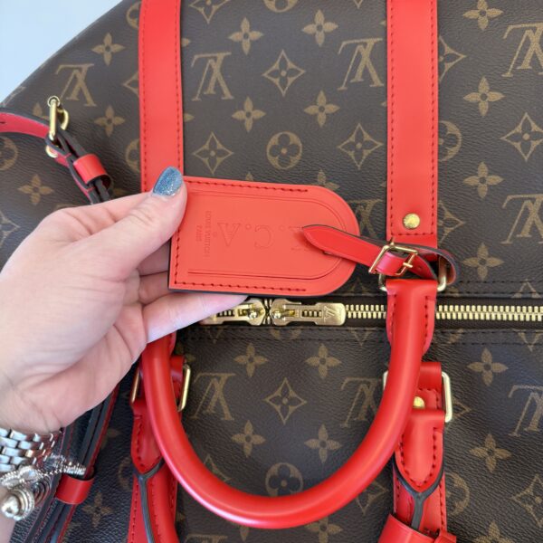 Louis Vuitton Coquelicot Monogram Canvas Keepall Bandouliere 50 Bag