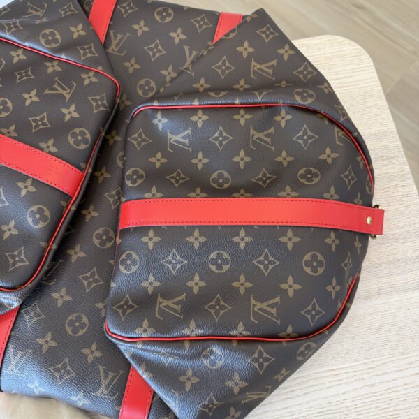 Louis Vuitton Coquelicot Monogram Canvas Keepall Bandouliere 50 Bag