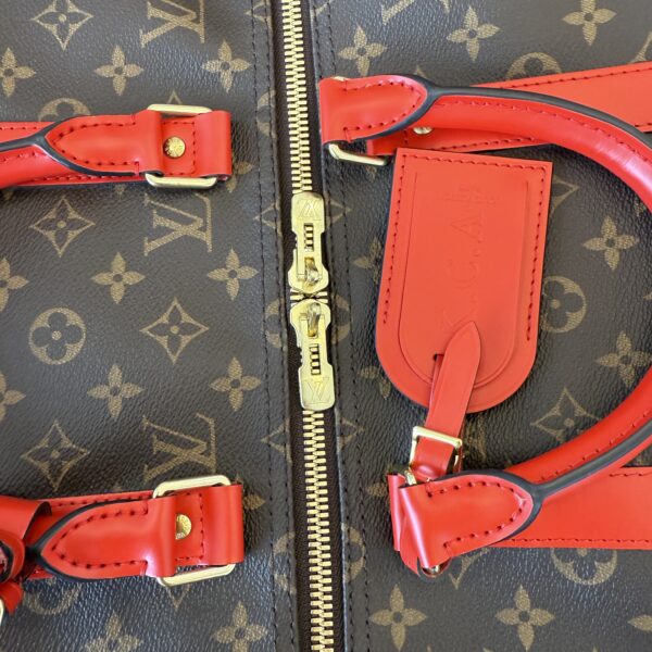 Louis Vuitton Coquelicot Monogram Canvas Keepall Bandouliere 50 Bag