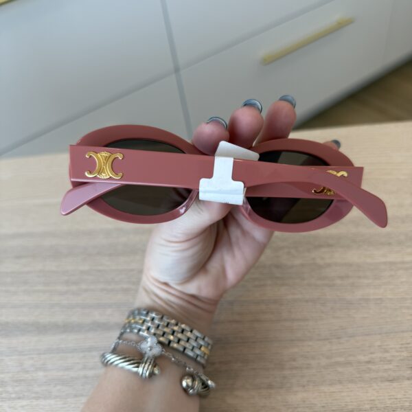 Celine Sunglasses Triomphe Oval Shiny Pink Smoke