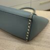 VALENTINO GARAVANI Vitello Small Rockstud Double Handle Tote Light Blue