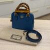 Gucci Textured Dollar Calfskin Mini Diana Dome Tote Bag Blue