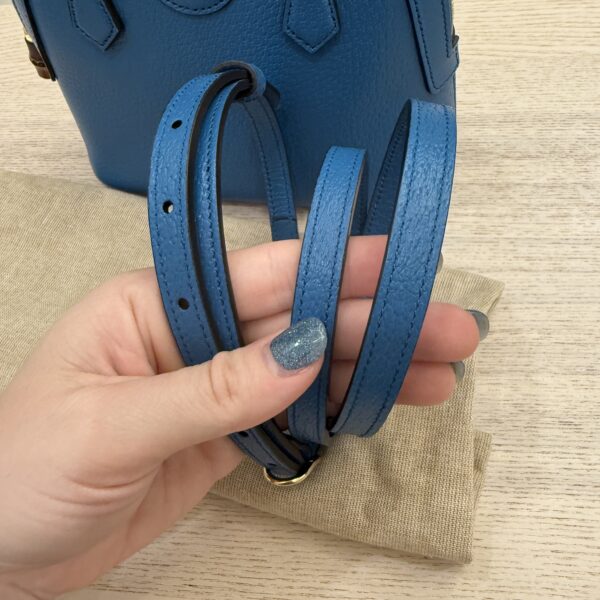 Gucci Textured Dollar Calfskin Mini Diana Dome Tote Bag Blue