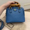 Gucci Textured Dollar Calfskin Mini Diana Dome Tote Bag Blue