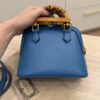 Gucci Textured Dollar Calfskin Mini Diana Dome Tote Bag Blue
