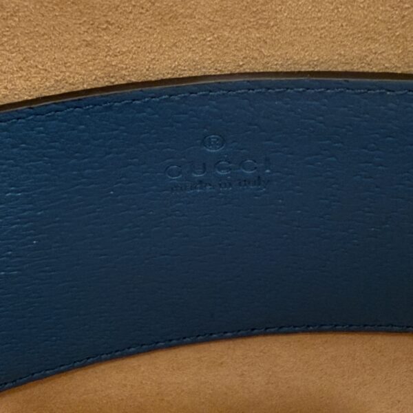 Gucci Textured Dollar Calfskin Mini Diana Dome Tote Bag Blue