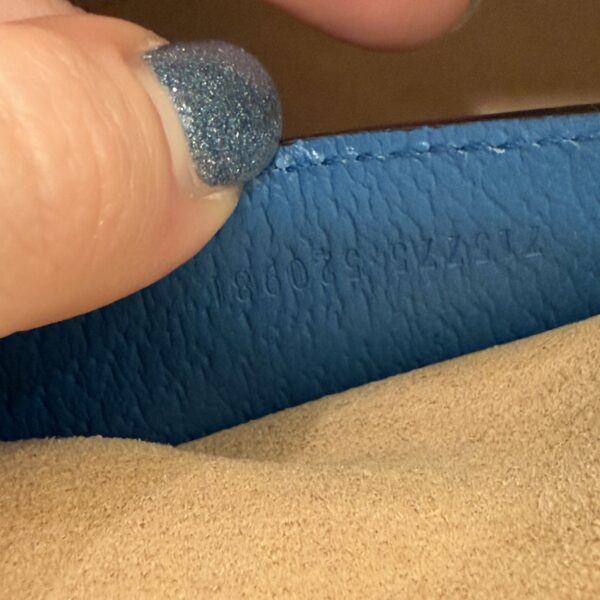 Gucci Textured Dollar Calfskin Mini Diana Dome Tote Bag Blue