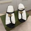 Gucci Double G Marmont Black Heeled Thong Leather Sandal 36.5