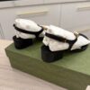 Gucci Double G Marmont Black Heeled Thong Leather Sandal 36.5