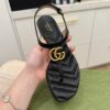 Gucci Double G Marmont Black Heeled Thong Leather Sandal 36.5