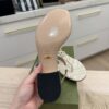 Gucci Double G Marmont White/Light Grey Heeled Thong Leather Sandal 38