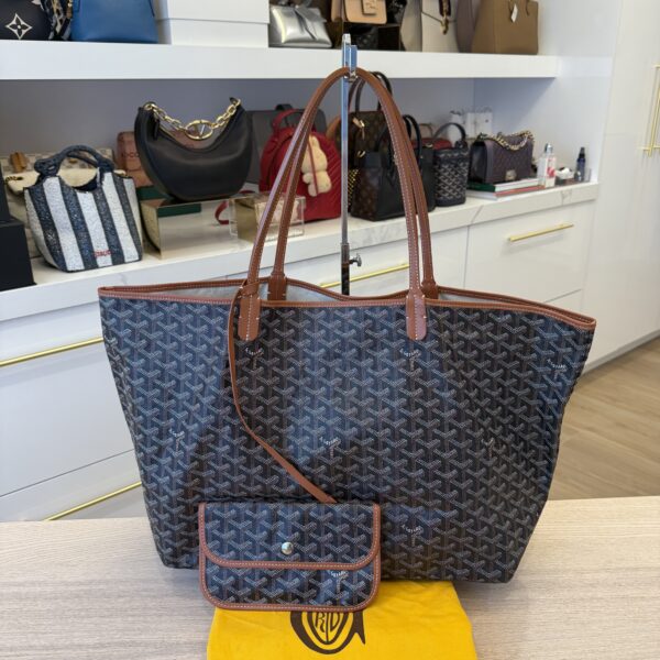 Goyard Goyardine Saint Louis GM Black and Tan