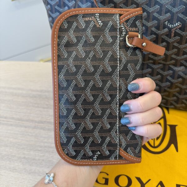Goyard Goyardine Saint Louis GM Black and Tan