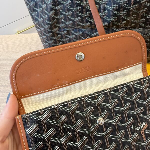 Goyard Goyardine Saint Louis GM Black and Tan