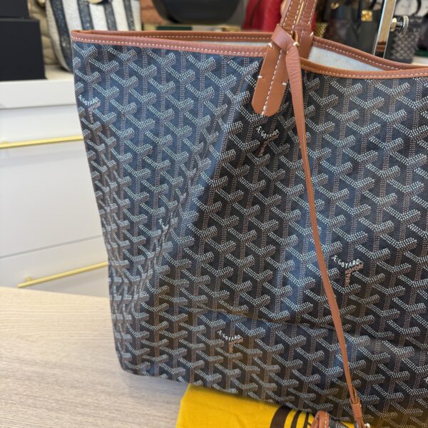 Goyard Goyardine Saint Louis GM Black and Tan