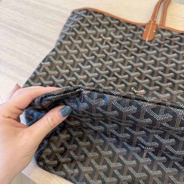Goyard Goyardine Saint Louis GM Black and Tan