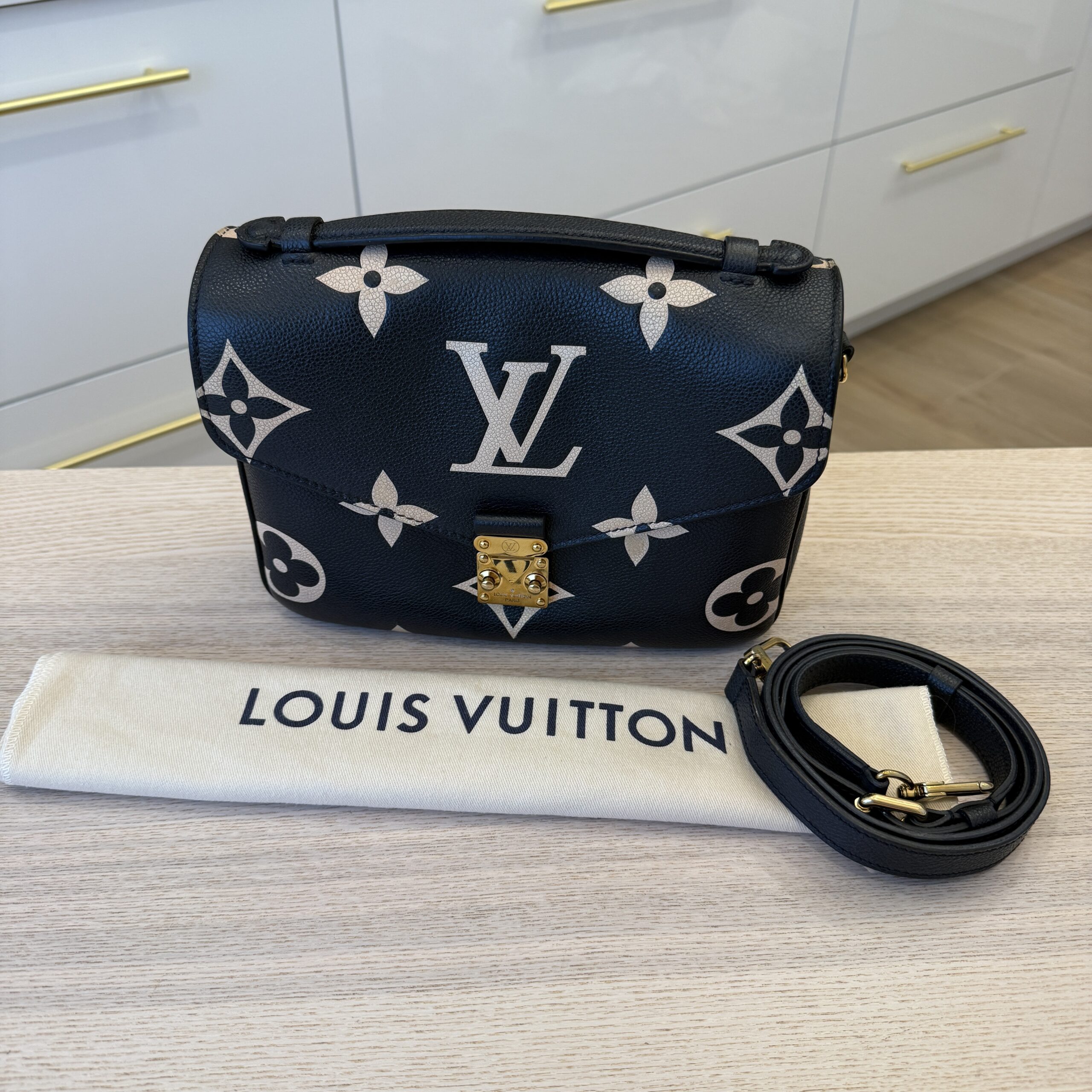 Louis Vuitton Bicolor Monogram Empreinte Leather Pochette Metis