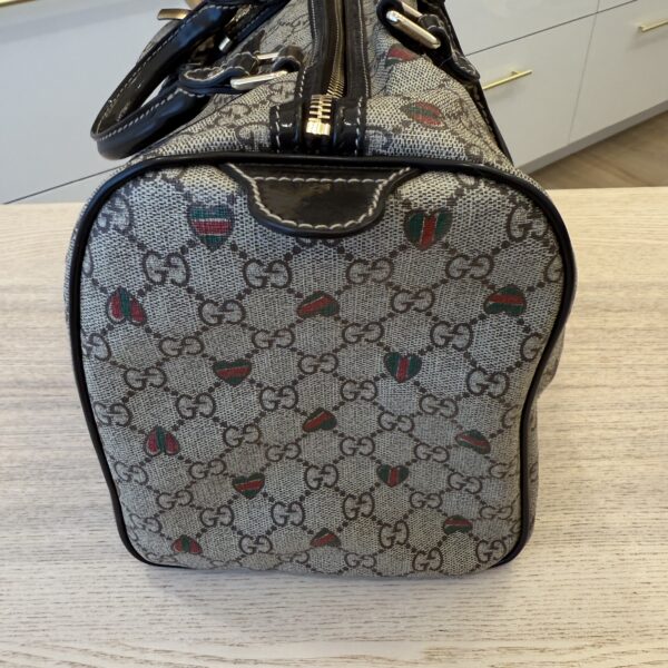 Gucci GG Plus Monogram Hearts Medium Joy Boston Dark Brown