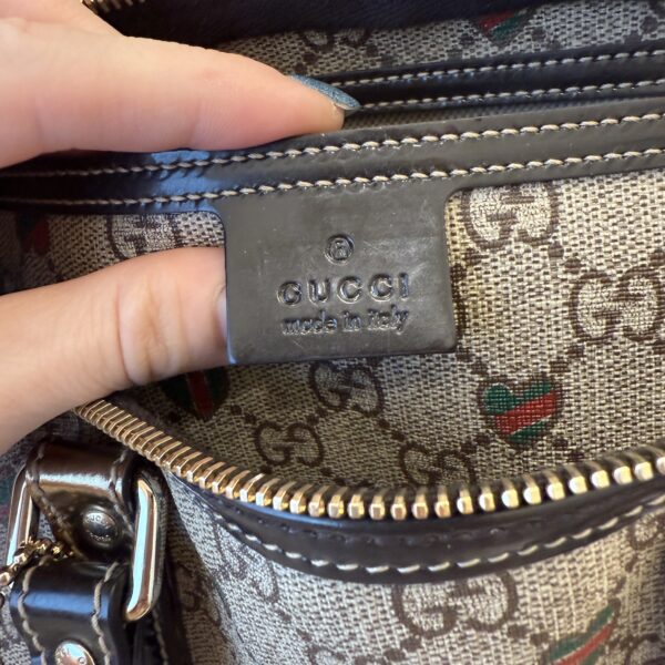 Gucci GG Plus Monogram Hearts Medium Joy Boston Dark Brown