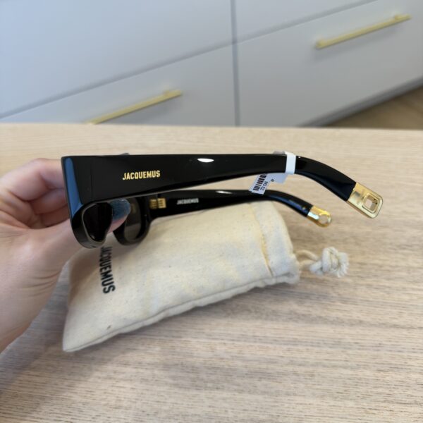 Jacquemus Les Lunettes Pilota Rectangular Sunglasses Black Yellow Gold
