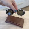 Celine Triomphe Acetate Oval Sunglasses Animal Brown