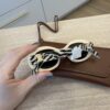 Celine Triomphe Acetate Oval Sunglasses Animal Brown