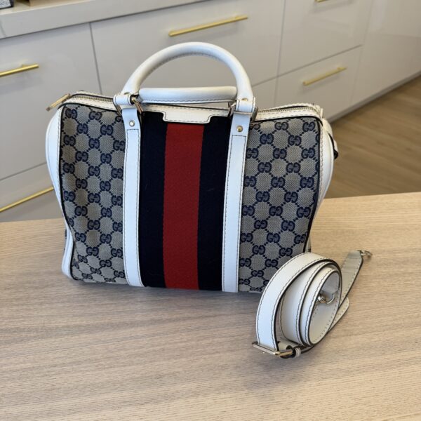 Gucci Monogram Vintage Web Medium Boston