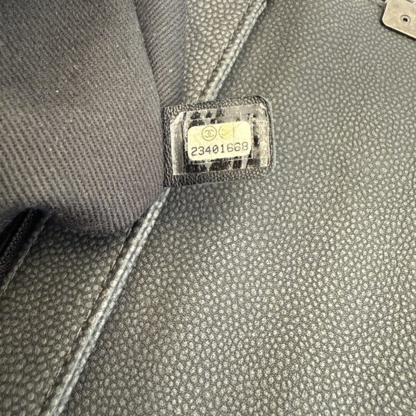 Chanel Washed Caviar Quilted Small Square Turn Around Ligne Flap Dark Gray