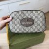 Gucci GG Supreme Monogram Neo Vintage Web Shoulder Bag Brown Yellow