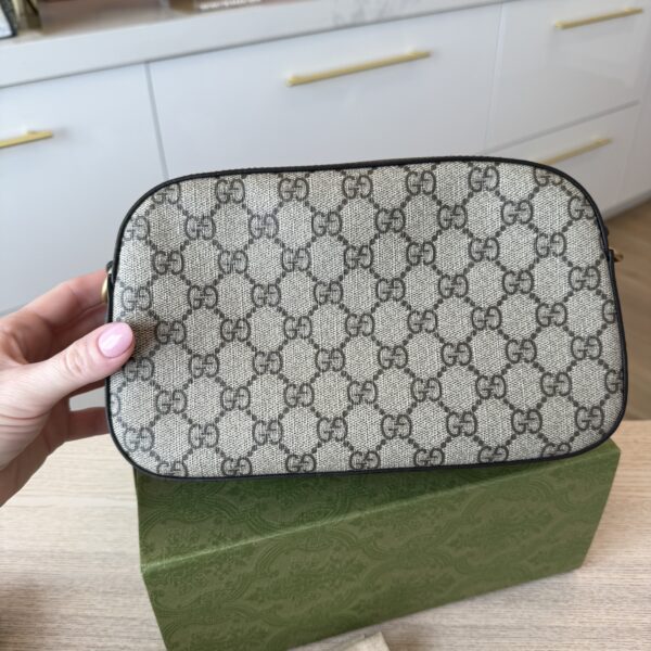Gucci GG Supreme Monogram Neo Vintage Web Shoulder Bag Brown Yellow