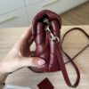 Saint Laurent (YSL) Calfskin Y Quilted Monogram Toy Loulou Satchel Burgundy and Silver hardware
