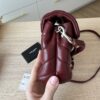 Saint Laurent (YSL) Calfskin Y Quilted Monogram Toy Loulou Satchel Burgundy and Silver hardware