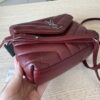 Saint Laurent (YSL) Calfskin Y Quilted Monogram Toy Loulou Satchel Burgundy and Silver hardware