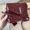 Saint Laurent (YSL) Calfskin Y Quilted Monogram Toy Loulou Satchel Burgundy and Silver hardware