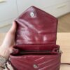 Saint Laurent (YSL) Calfskin Y Quilted Monogram Toy Loulou Satchel Burgundy and Silver hardware