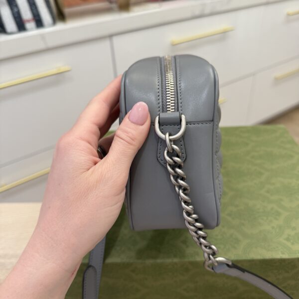 Gucci Matelasse Small GG Marmont Grey and Palladium Hardware (New Model)