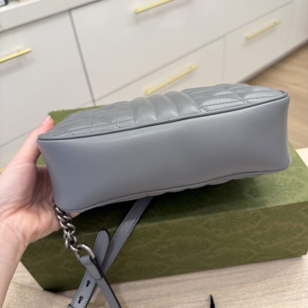 Gucci Matelasse Small GG Marmont Grey and Palladium Hardware (New Model)