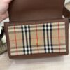 Burberry Medium Note Leather & Vintage Check Crossbody Bag Tan