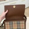 Burberry Medium Note Leather & Vintage Check Crossbody Bag Tan