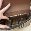 Burberry Medium Note Leather & Vintage Check Crossbody Bag Tan
