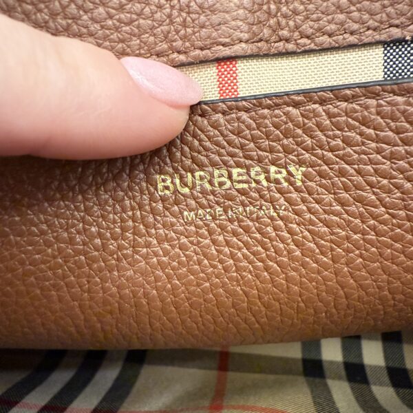 Burberry Medium Note Leather & Vintage Check Crossbody Bag Tan