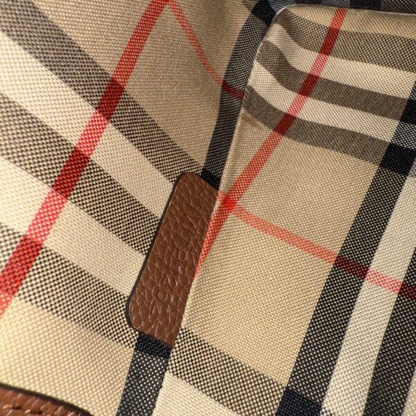 Burberry Medium Note Leather & Vintage Check Crossbody Bag Tan