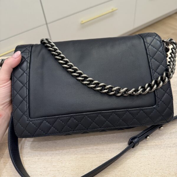Chanel Calfskin New Medium Boy Reverso Flap Navy