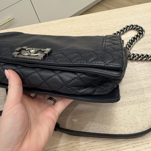 Chanel Calfskin New Medium Boy Reverso Flap Navy