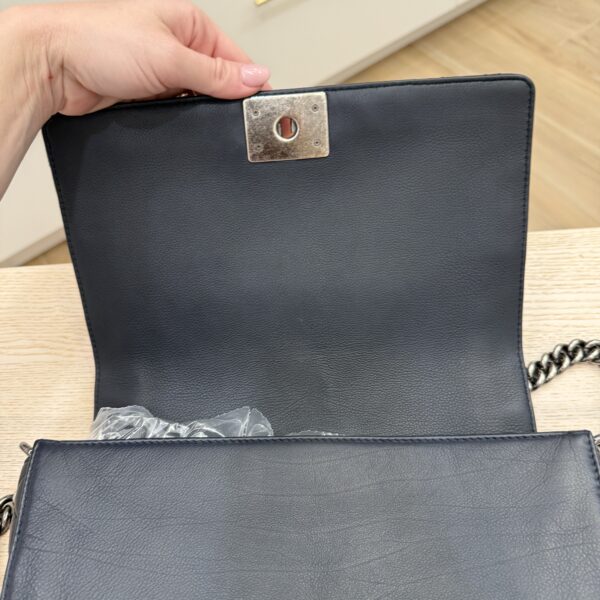 Chanel Calfskin New Medium Boy Reverso Flap Navy