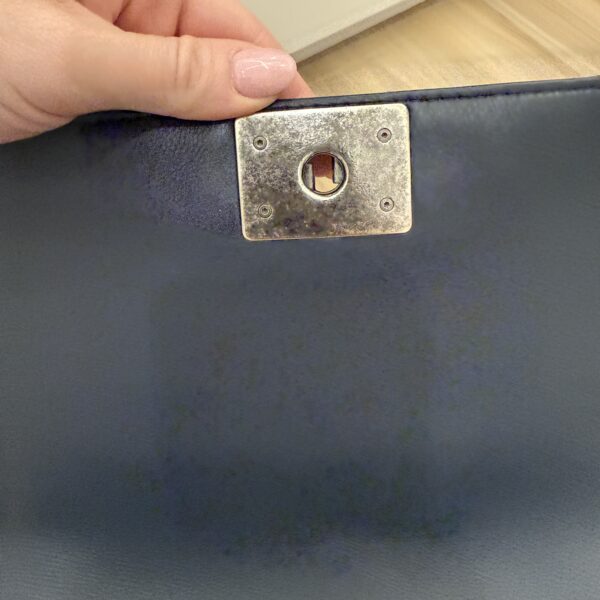Chanel Calfskin New Medium Boy Reverso Flap Navy