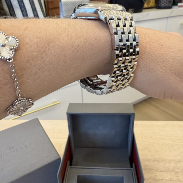 Michele CSX 36MM Stainless Steel & Diamond Link Bracelet Watch