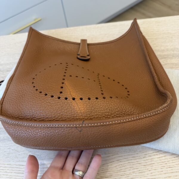 Hermes Taurillon Clemence Evelyne III PM Gold