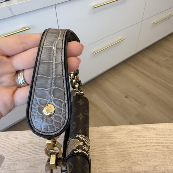 Louis Vuitton Monogram Snakeskin Alligator Monogramissime Pochette Gris